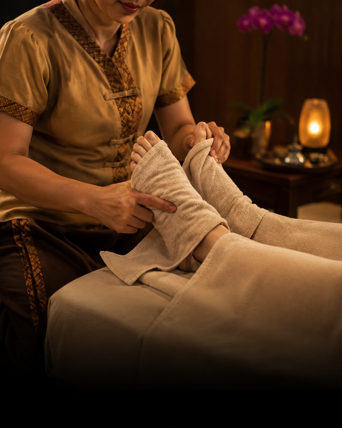 Professionelle thailändische Fußmassage